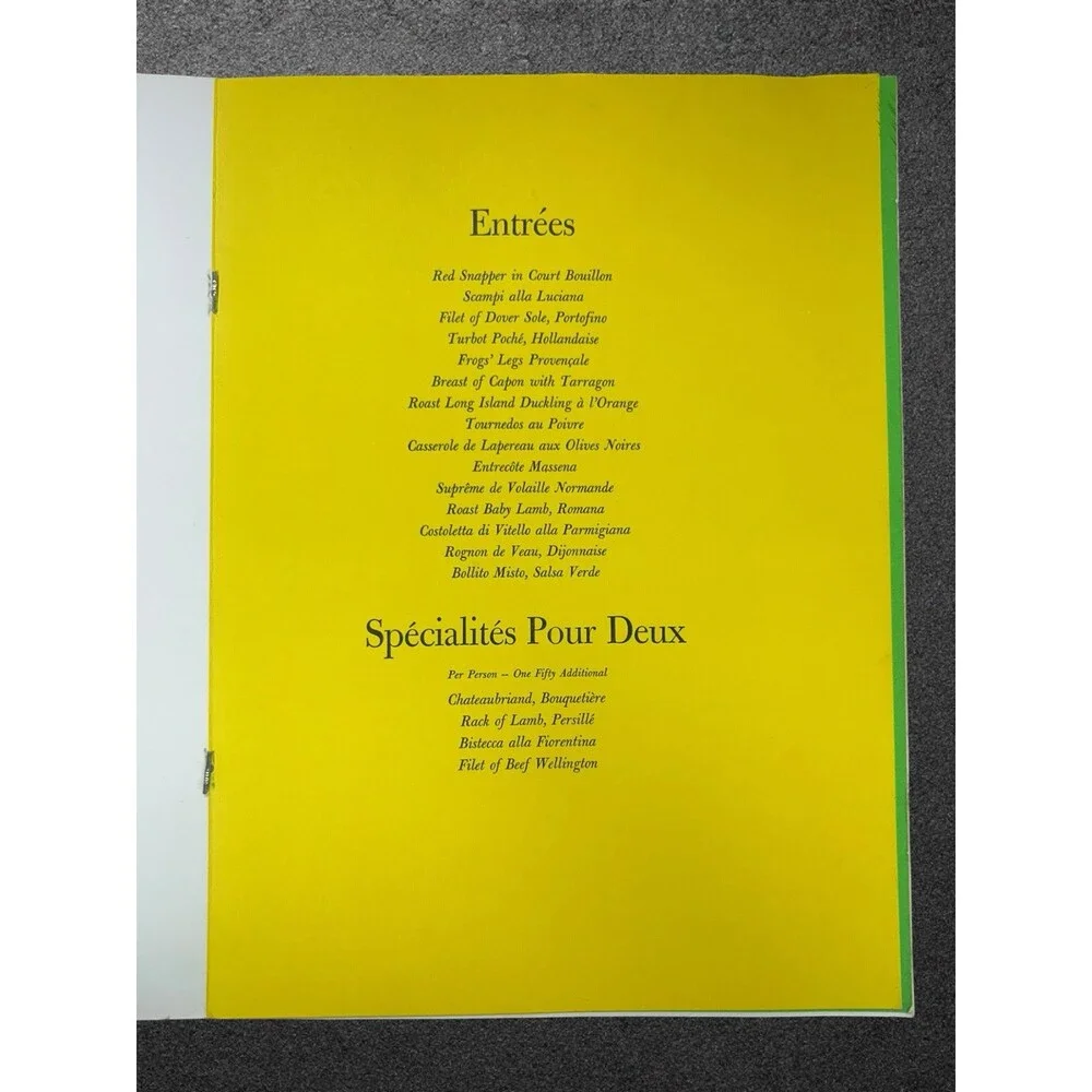 Vintage The Rainbow Room New York Restaurant Menu Die Cut Stripes Retro